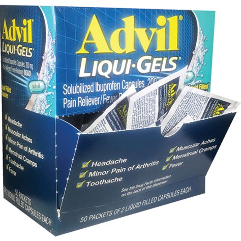 Liquid-Gel Advil Ibuprofen 50 pack of 2 per unit - Body One Products