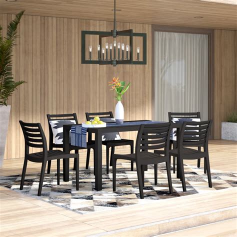 Wade Logan® Ayvah 6 Person Rectangular Outdoor Dining Set And Reviews