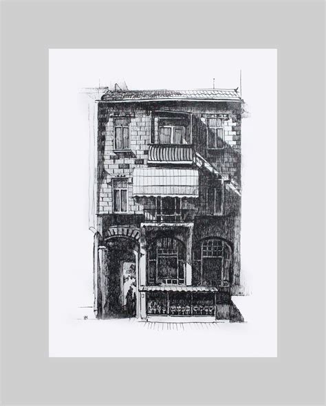 Building Print Architecture Drawing Black and White - Etsy