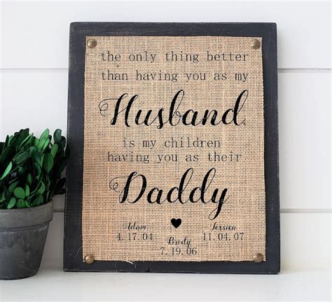 Personalized Gift for Husband Personalized Burlap Print for - Etsy