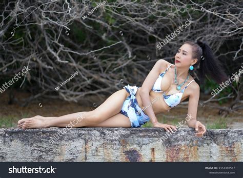 Beautiful Slim Woman Girl White Bikini Stock Photo 2153392557 Shutterstock