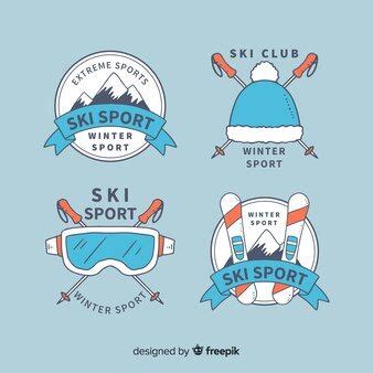 Premium Vector | Collection of retro ski logo | Retro ski, Skiing, Ski art