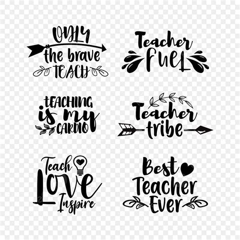 Lettering Typography Quotes Vector Art Png Teacher Quote Lettering