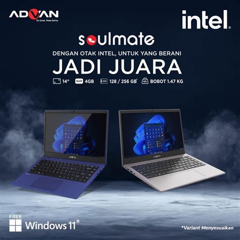 Jual Laptop Advan Soulmate Celeron N4020 4GB 128GB Upgradable 14 HD