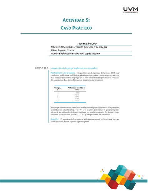 Actividad 5 métodos numéricos Métodos Numéricos ACTIVIDAD 5 CASO