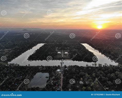 Angkor wat droneshot stock photo. Image of droneshot - 137922980