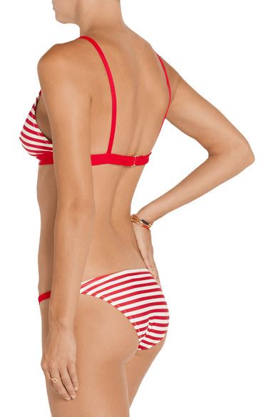 Solid Striped The Morgan Striped Triangle Bikini NET A PORTER