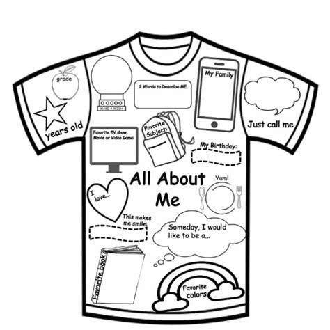 All About Me T-Shirt Writing Classroom Decor Back to School tee shirt ...