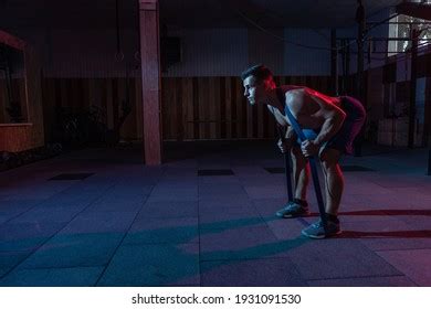 Muscular Powerful Man Naked Torso Trains Stock Photo Edit Now 1931091530
