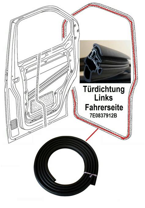 F R Vw Transporter T T Rdichtung Dichtung Links Fahrerseite E B