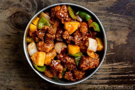 Sweet And Sour Pork Recipe Pups With Chopsticks