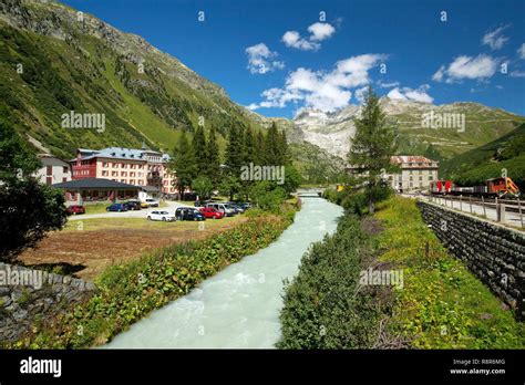 Switzerland Canton Of Valais Gletsch The Rh Ne Hotel Glacier Du