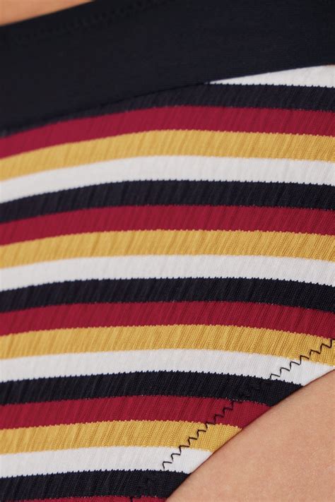 Striped Bandeau Drawstring Bikini