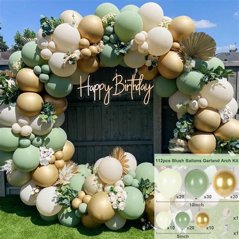 Pcs Avocado Green Balloons Garland Arch Retro Olive Green Balloon