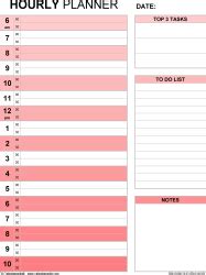 Free Hourly Planners In Pdf Format Templates