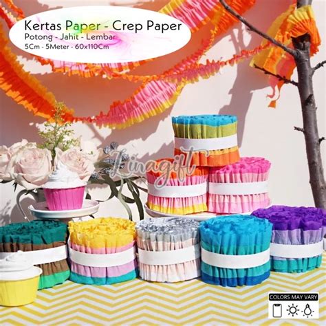 Jual Ecer Kertas Krep Potong Jahit Warna Warni Crepe Paper Hiasan