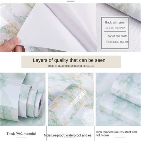 Modern Waterproof Marble Wallpaper Contact Paper Pvc Wall Sticker Self