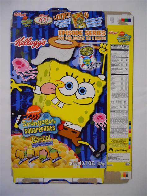 Kellogg S Spongebob Squarepants Cereal Box Jellyfish Hunter