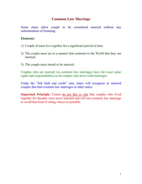 Common Law Same Sex Marriage Legal Overview