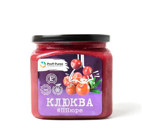 Купить Фруктовое пюре замороженное "Proff Puree", клюква, 500 грамм по ...