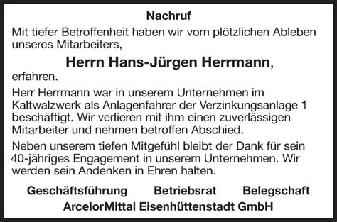 Traueranzeigen von Hans Jürgen Herrmann Märkische Onlinezeitung