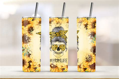 Sunflower Mom 20oz Skinny Tumbler Graphic By Lindesign · Creative Fabrica