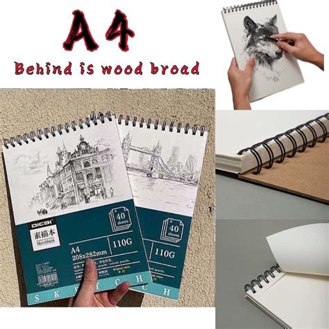 A4 Sketch Book Sketchbook Thick Paper Spiral Notebook Art Pencil For