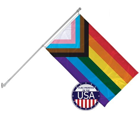Vispronet Gay Pride Ft X Ft Polyester Flag With A Ft Flagpole Durable Progressive Pride