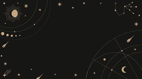 Astrology frame desktop wallpaper, gold | Premium PSD - rawpixel