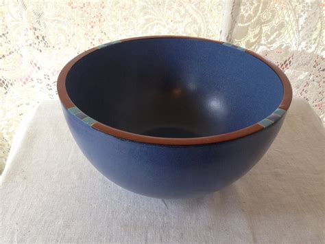 Dansk Mesa Sky Blue Salad Mixing Bowl Vintage Sky Blue Turquoise Rust