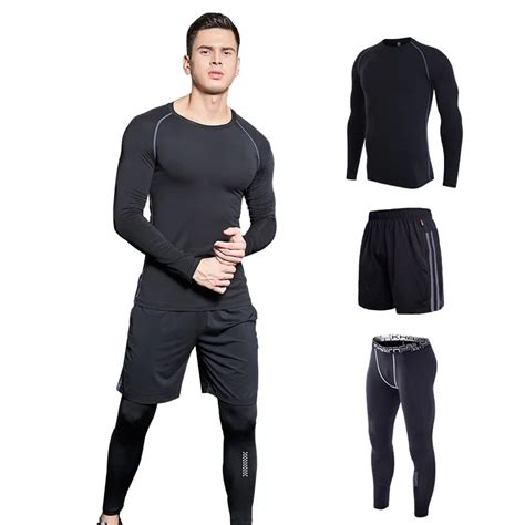 New Tracksuit Men Sets Quick Dry Breathable Sportwear Fitness Suit For