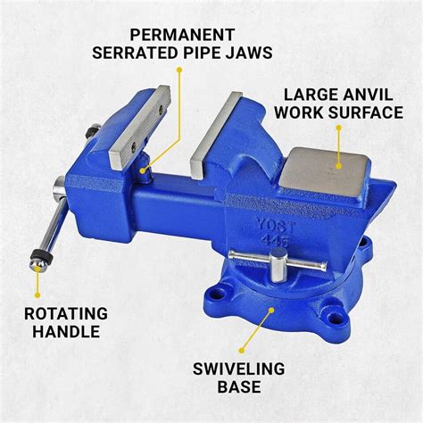 Vises 445 Combination Work Bench Vise Heavy Duty 45 Jaw Multi