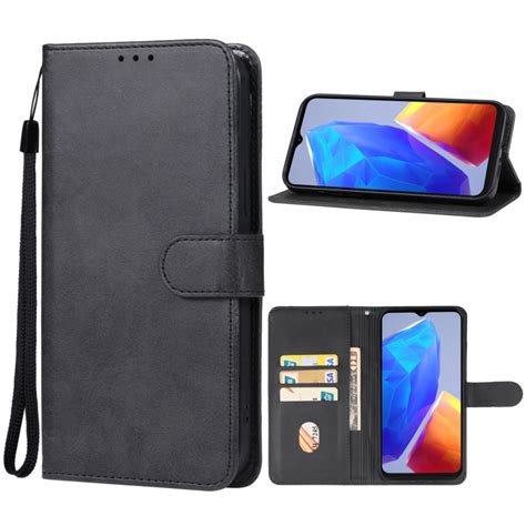 For Itel A S Leather Phone Case Black