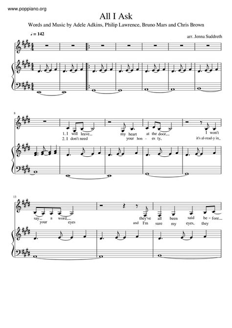 Adele All I Ask Sheet Music Pdf Free Score Download ★