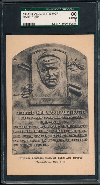 Lot Detail Albertype Hof Postcard Babe Ruth Sgc