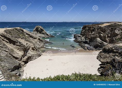 Beach in Alentejo, Portugal. Stock Photo - Image of background, blue ...