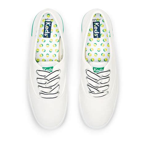 Womens The Platform Pique Stripe Canvas Sneaker Whitegreen Wf67192 Keds Philippines