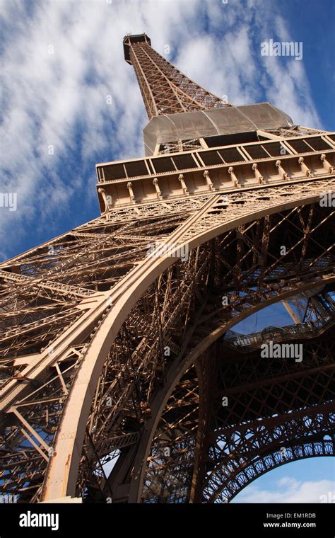 View From Underneath The Eiffel Tower Paris France Stock Photo Alamy