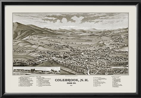 Colebrook NH 1887 Restored Map | Vintage City Maps