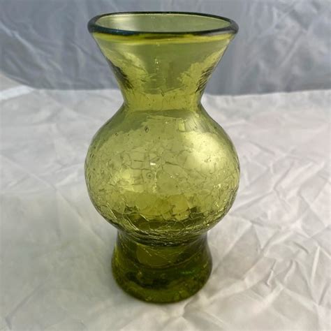 Art Vintage Green Crackle Vase Poshmark