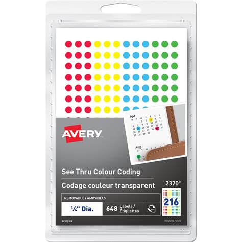 Avery See Thru Removable Colour Coding Labels 1 4 Diameter