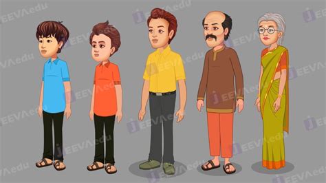 Free Cartoon Characters JFCC01 (Adobe Animate Vector) – Jeevaedu