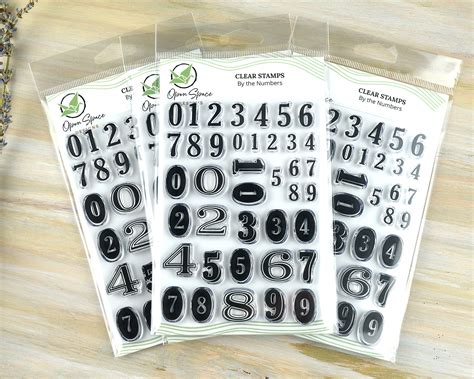 Vintage Number Stamps, Planner Date or Calendar Clear Rubber Stamp Set ...