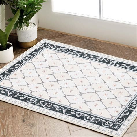 Amazon Jinchan Area Rug 2x3 Moroccan Trellis Entryway Rug Washable