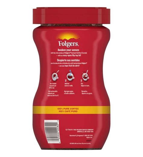 Folgers Instant Coffee Crystals Classic Roast 12 Ounce Jar