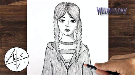 How To Draw Wednesday Addams Drawing Tutorial Step By Step Youtube