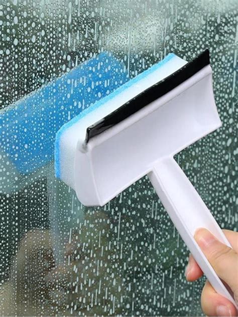 Glass Wiper Window Scrapper 2 In 1 Sponge Cleaning Brush And Squeegee For Wall Sliding Door Mirror