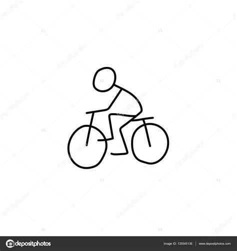 Stick figure bike rider icon Stock Vector Image by ©binik1 #135545136