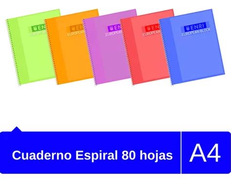 Cuaderno Oxford Enri A4 Con 80 Hojas Cuadrículado Surtidos Cuotas Sin Interés