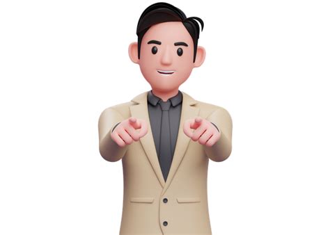 Businessman Pointing To Fingers To Left Side 3d Illustration Download In Png Obj Or Blend Format